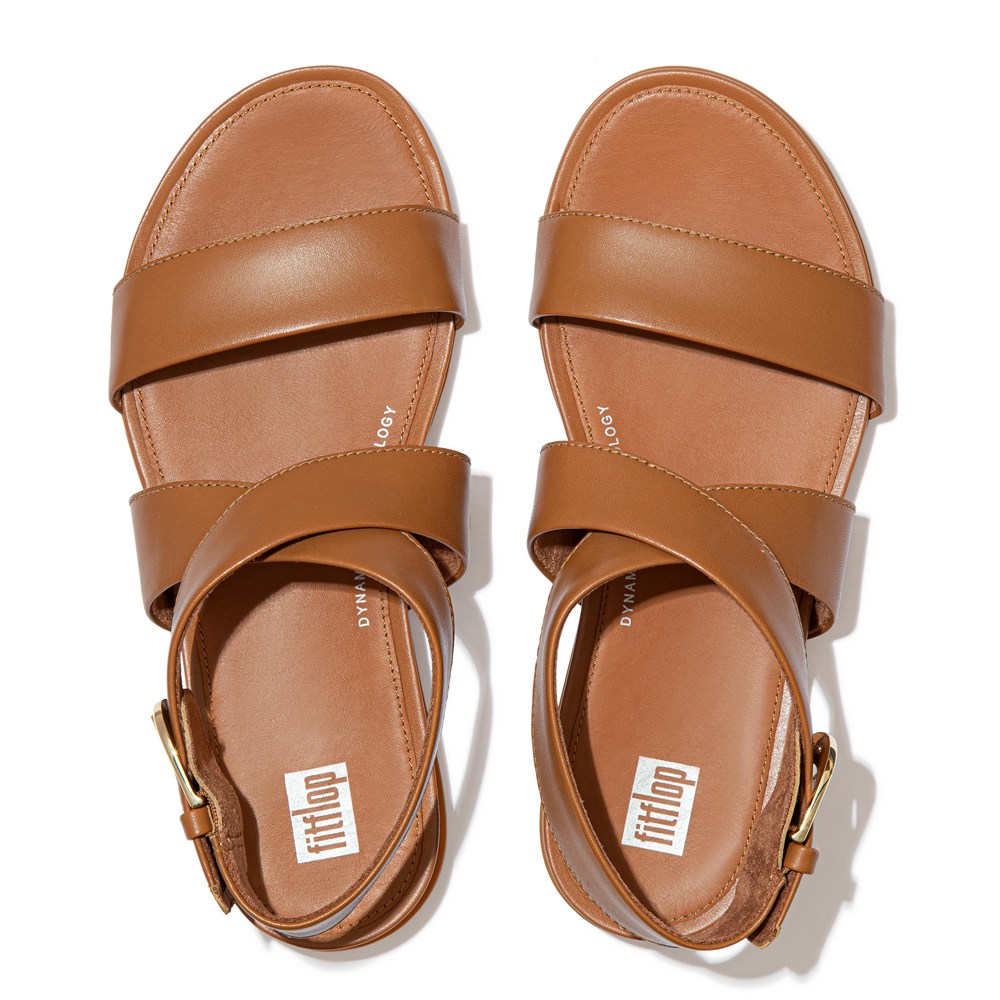 Fitflop Womens Sandals - Gracie Buckle Leather Ankle-strap - Brown - 498-SHWFRX